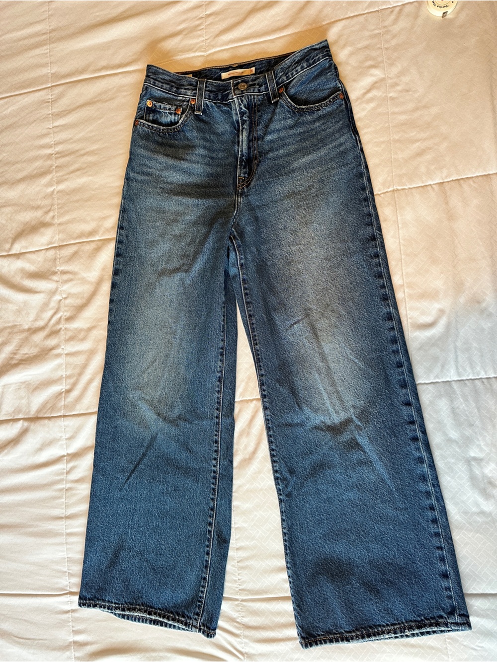 Levi Classic Rib Cage Wide-Leg Blue Denim Jeans
